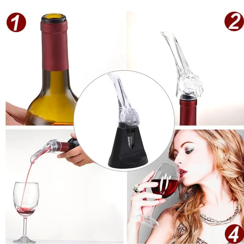 Wine Aerator Pourer Quick Sober Up Aerating Decanter Spout with Base Funnel Pourer Stopper Bar Tools Wine Accessories Wine Aerator Pourer Quick Sober Up Aerating Decanter Spout with Base Funnel Pourer Stopper Bar Tools Wine Accessories