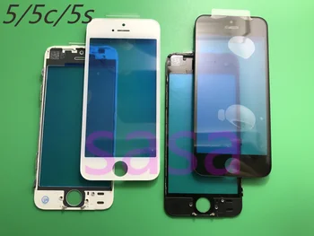 

100pcs Original For iPhone 5 5G 5C 5S Front Outer Screen Glass Lens Cover with LCD Frame Assembly Refurbish phone Parts