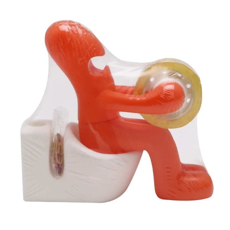 

Orange Multi Tape Dispenser Pen Memo Holder Clip Storage Set Office Supplies Desk Accessories