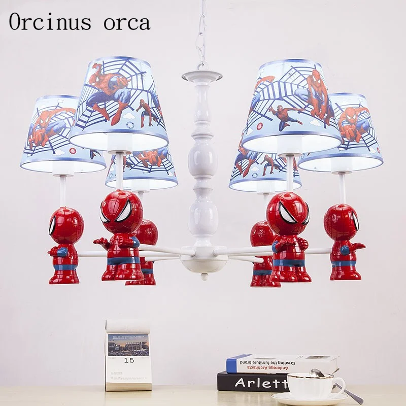 Us 147 74 17 Off Cartoon Creation Spiderman Chandelier Boys Bedroom Children Room Light Modern Simple Led Chandelier Remote Control In Pendant