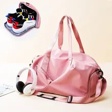 Gym Yoga Bags For Women Sac de Sport Travel Bags With Dry Pocket Pink Girl Training Handbag Lightweight Nylon Swimming Pool Bags Gym Yoga Bags For Women Sac de Sport Travel Bags With Dry Pocket Pink Girl Training Handbag Lightweight Nylon Swimming Pool Bags