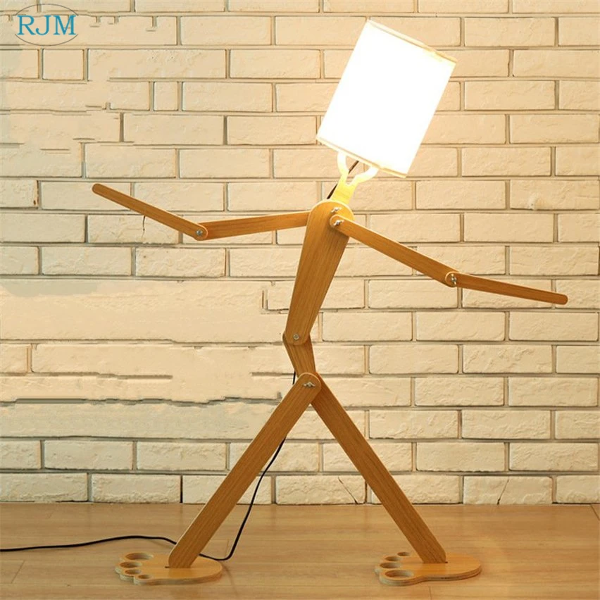 Criativo de Madeira Lâmpadas de Assoalho para Sala de Estar Estudo de Cabeceira Decoração de Iluminação Modern Simples Ajustável Quarto Luminárias