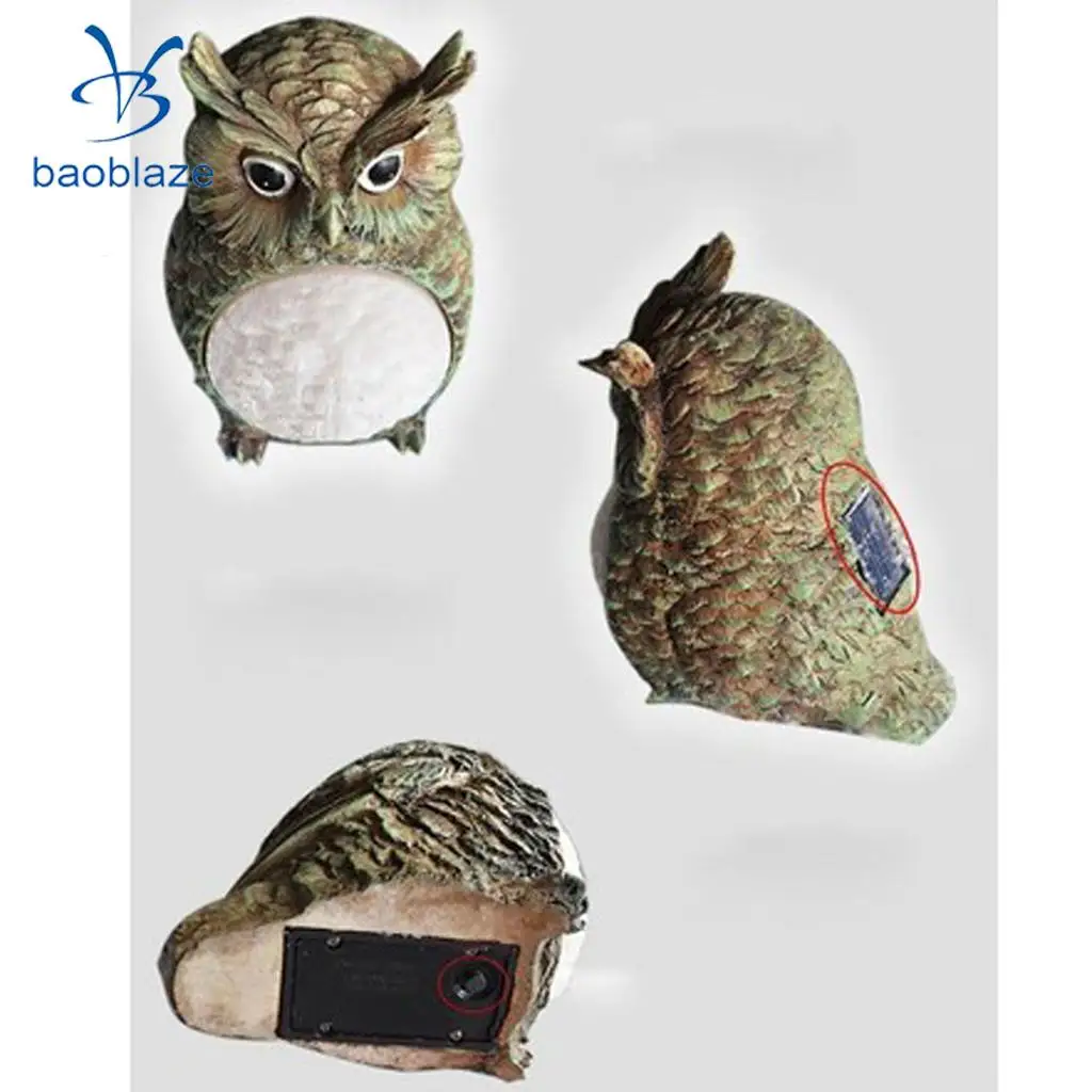 Solar Powered Decorative Garden Ornament Animal Birds Pathway Owl LED Light