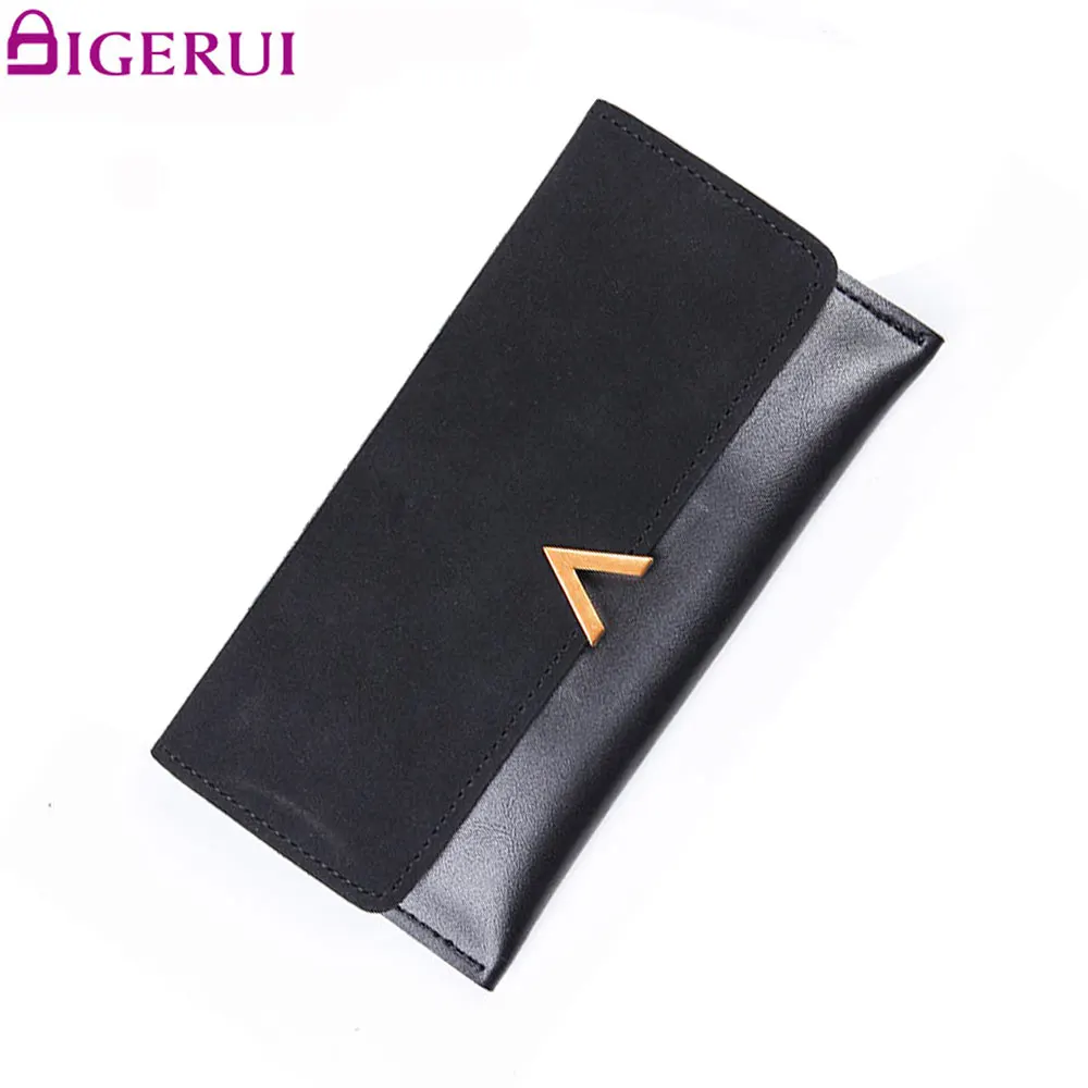 

DIGERUI Wallet Women Leather Lock Female Purse Simple Style Envelope Wallet Money Cards ID Holder Bags Purses Pocket A4899