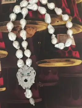 

new design elegant 18-20mm south sea baroque white pearl necklace