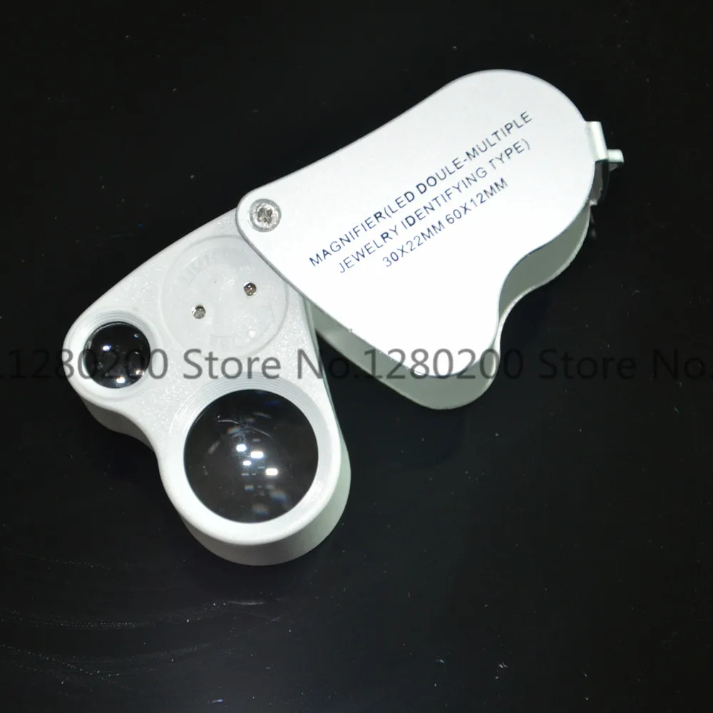 9889 2LED Double Multiple Light 30X 60X Metal Foldable Jewelry