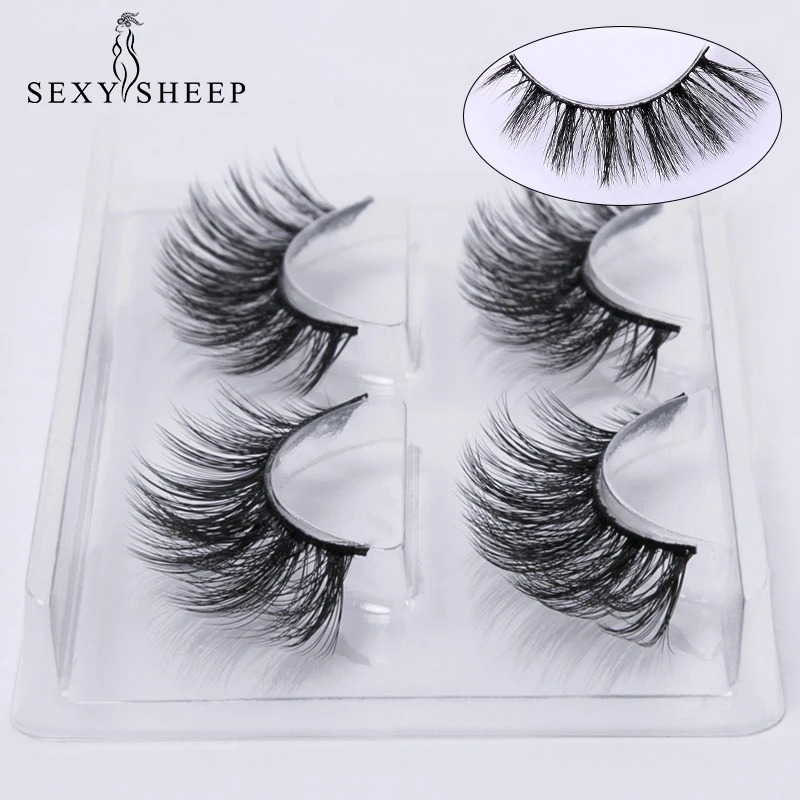 

2 Pairs Natural False Eyelashes Fake Lashes Makeup Kit 3D Mink Lashes Eyelash Extension Mink Eyelashes Maquiagem