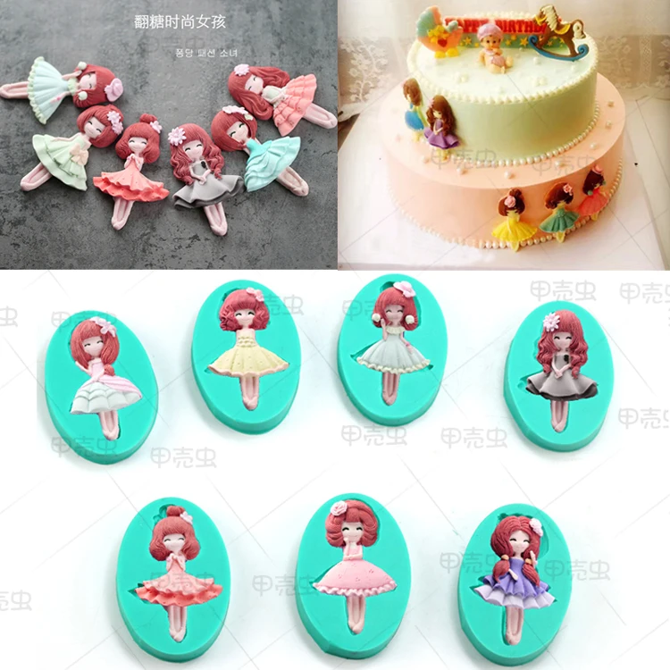 

Girl princess boy doll silicone chocolate candy mold clay mould baking tool