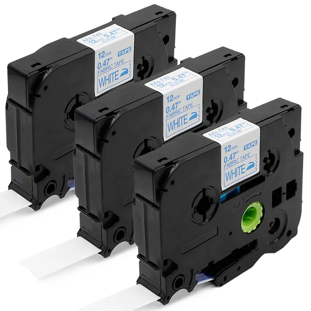 3 Pack Label Tapes Compatible for Brother TZe FA3 TZeFA3 Fabric Iron On