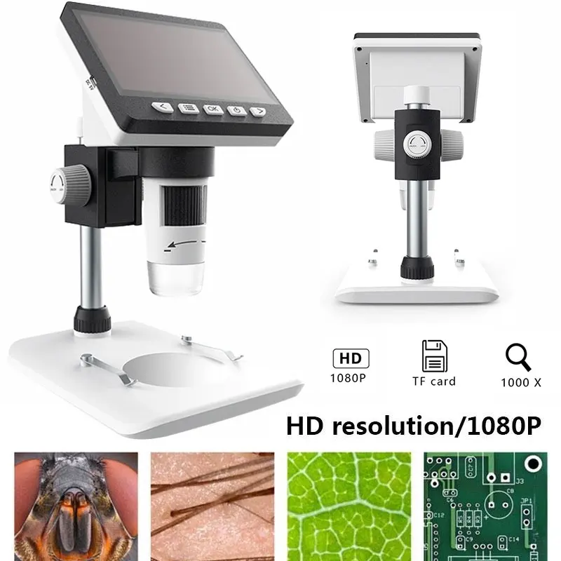

Digital Microscope 1000x Photos Durable Electron Microscope 1080P Inspection Practical Screen Microscope Drop Shipping