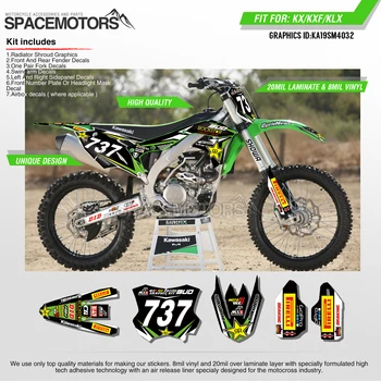 

MotoSpace Customized Team Graphics Backgrounds Decals 3M Custom Stickers For KAWASAKI KX250F 2017 2018 KX450F 2016 2017 2018 032