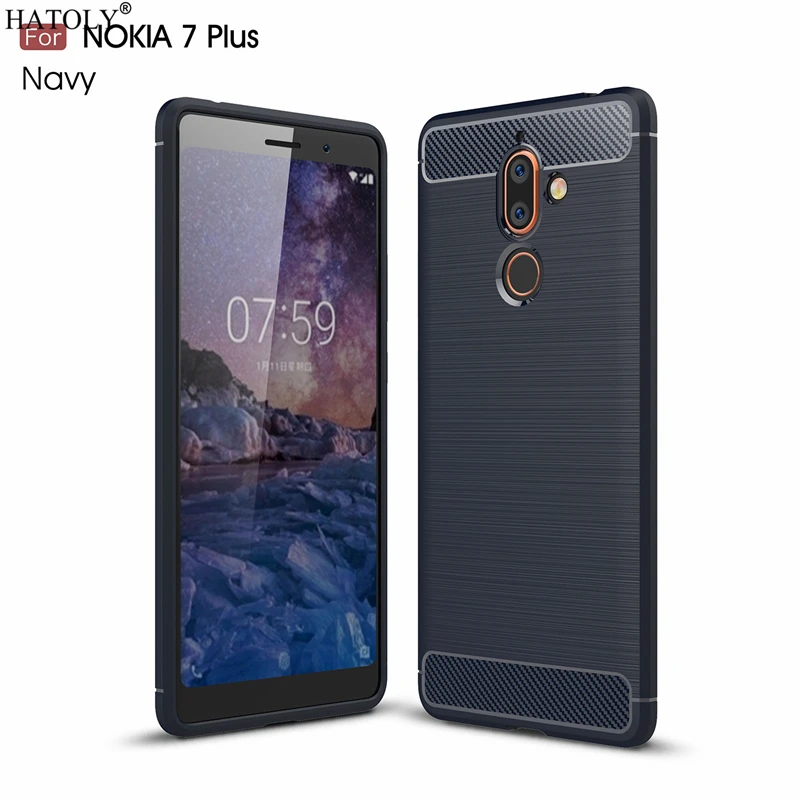 HATOLY для САППУ Nokia 7 Plus Антидетонаторы мягкого ТПУ щеткой Rugger Силиконовые телефон