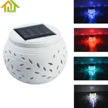 Filigrana Solar LED Que Cambia de Color De Cerámica Solar Powered Globo Pelota Mesa De Luz Del Jardín de La Lámpara