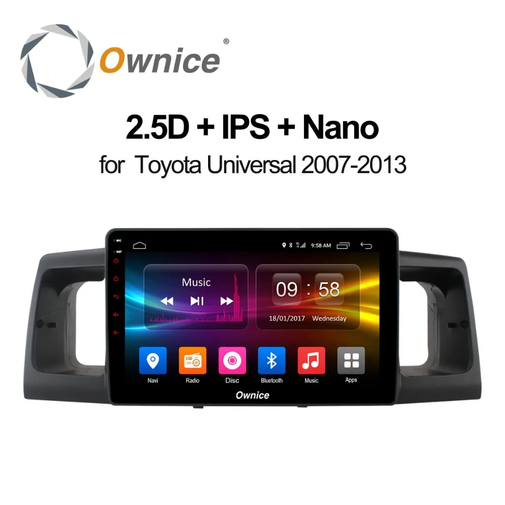 Excellent Ownice C500+ Android 8.1 For Toyota Universal 2GB RAM Car DVD player GPS map WIFI 4G LTE Bluetooth Radio OBD DVR Camera TPMS 0