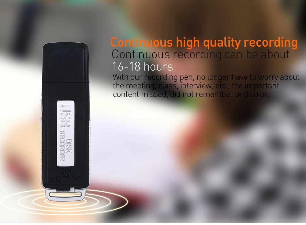 16GB Metal Digital Voice Recorder Voice Activated USB Pen Drive Voice Recording with Two Slots for PC Xiaom Android Smartphone 16GB Metal Digital Voice Recorder Voice Activated USB Pen Drive Voice Recording with Two Slots for PC Xiaom Android Smartphone