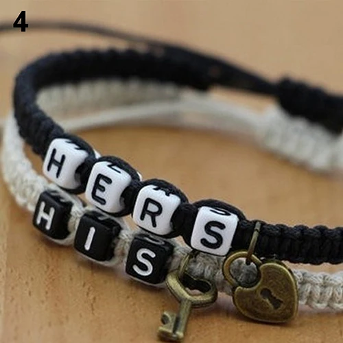 2Pcs Hers His Braid Tangle Couple Bracelets Gift Lovers' Bracelets Valentine Gifts for Couple drop shipping