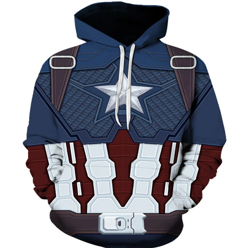 

Avengers 4 Endgame Captain America Clothes Hat Men's Hooded Sweatshirt Streetwear Steven Rogers Hooded Jacket Jacket Top