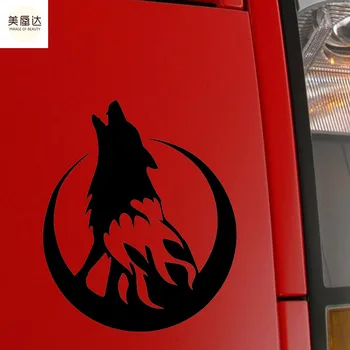 

Wild Animal Car Sticker Howling Wolf Moon Car Body Decorative Accessories Waterproof Reflective Vinyl Decal