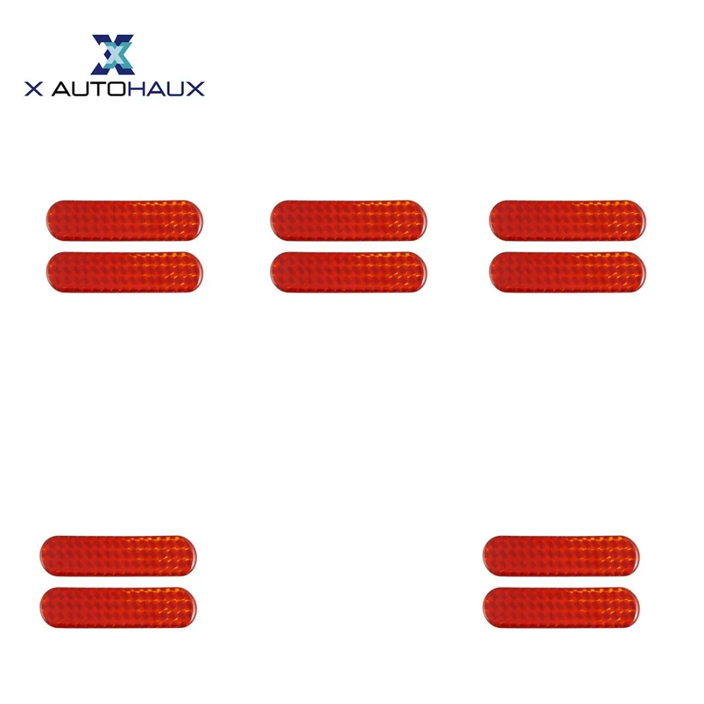 10 шт./лот красный авто самоклеющиеся безопасности светоотражающие наклейки