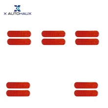 X Autohaux 10 Pcs 10.6 x 2.5cm/ 4.2″ x 1″ (L*W) Red Car Auto Self Adhesive Safety Reflective Stickers Car Exterior ACCESSORIES