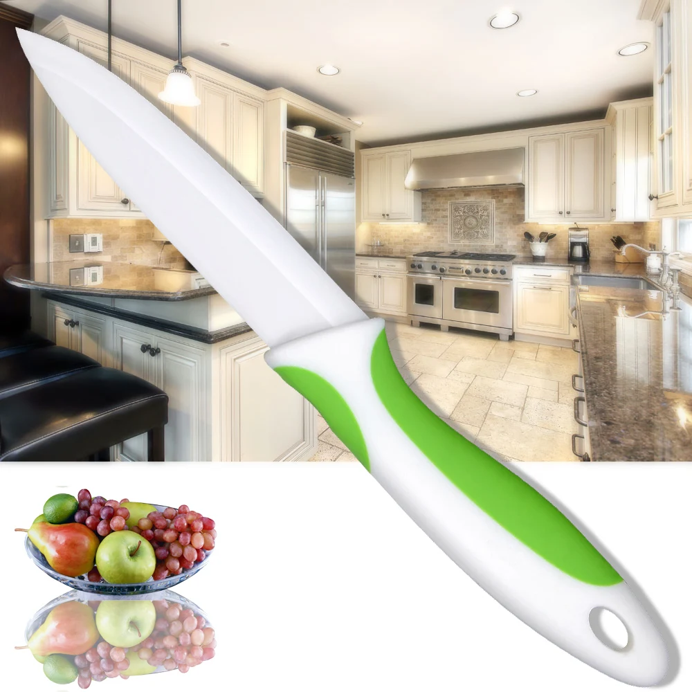 Kitchen knife utility knife 4 inch ceramic blade knife green handle