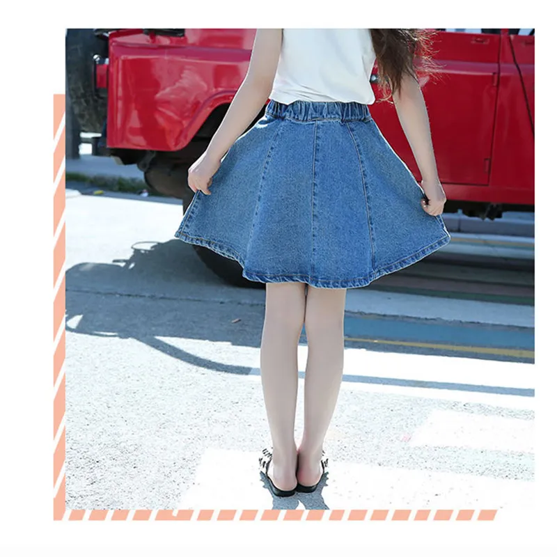 Blue Denim Mini Skirt for Girls Ages 4-13 - Children's Jeans Skirt image 3