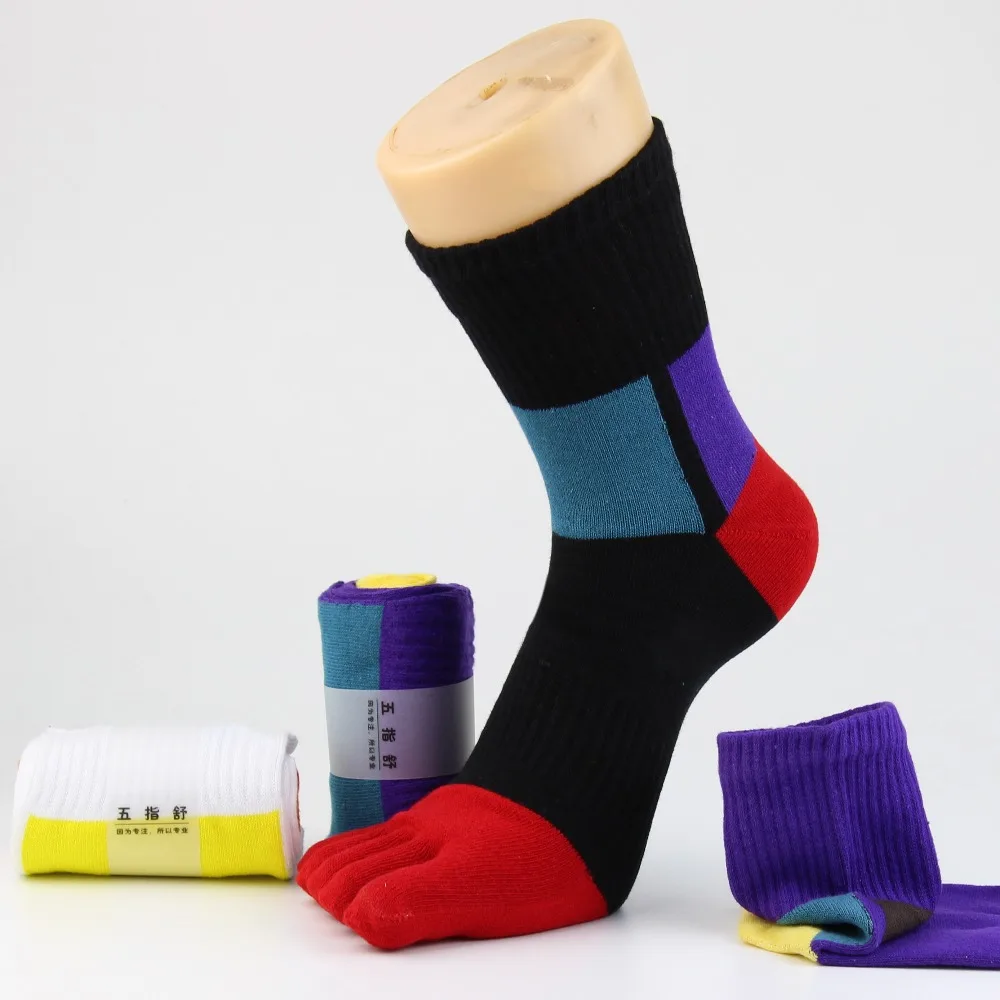 Buy Men Toe Socks Sport Colorful Cotton Five Finger