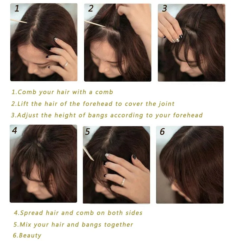 AISI BEAUTY синтетические челки натуральный коричневый блондин черный поддельные пристегиваемая челка в челке для женщин тупой наращивание волос фляза волос