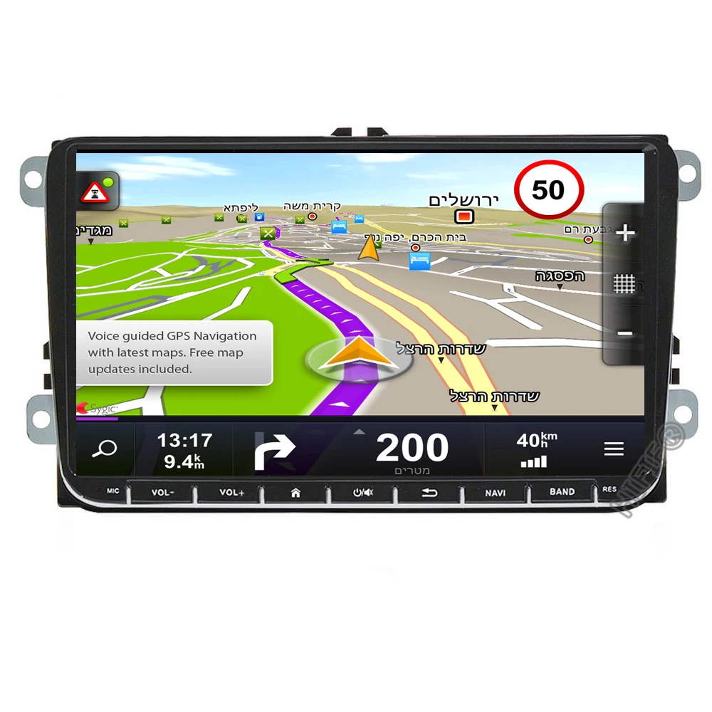 Flash Deal 9" Android 8.1 Car GPS Navigation for VW Volkswagen GOLF 5, Polo Passat b5, Jetta Tiguan Touran Skoda,7708,canbus,steering wheel 2