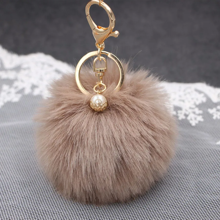 Big faux Pearl Rabbit Fur Ball Keychain handBag Ring Plush porte clef Artificial fur PomPom key chain Ornament pom pom Pendant Big faux Pearl Rabbit Fur Ball Keychain handBag Ring Plush porte clef Artificial fur PomPom key chain Ornament pom pom Pendant
