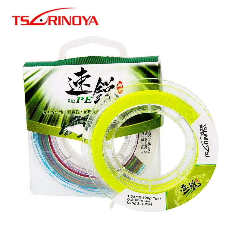 

TSURINOYA 100m 0.8-6.0# 8 Strands Fishing Line Super Strong PE Braided Fishing Line Pesca Multifilament Floating Fishing Wire