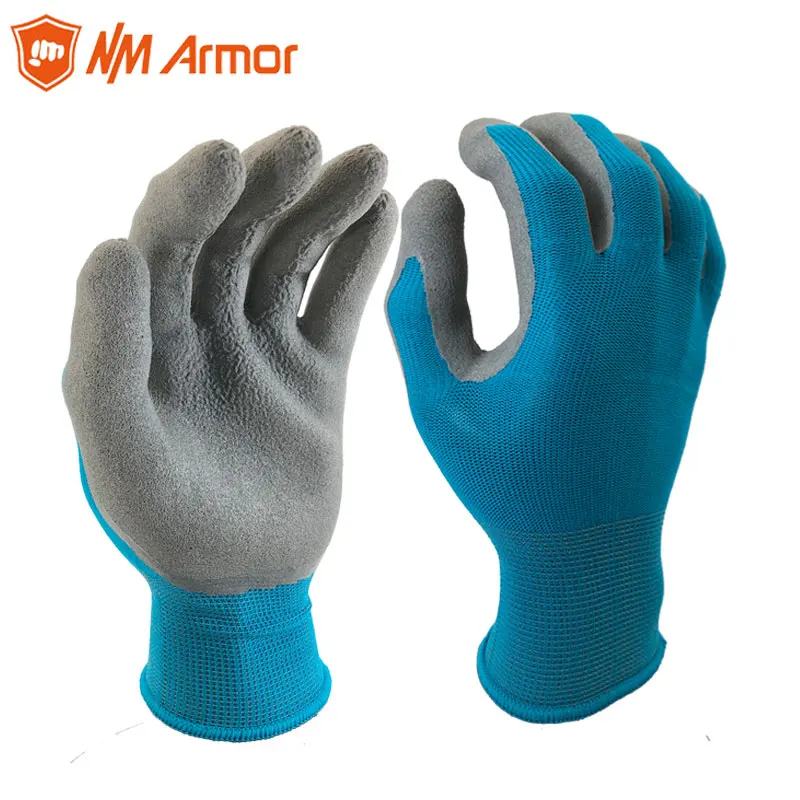 

SRSafety Gardening Work Protective Glove Colorful Polyester Dipped Foam Latex Palm Function Glove Working