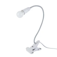 Регулируемый светодиодный светильник для чтения книг с зажимом сгибаемый гибкий светодиодный Настольный Рабочий светильник с E27 лампочкой белый/теплый белый