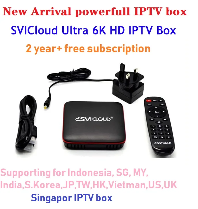 New Arrival Singapore Starhub Fiber TV Box SVICloud Gen2 UHD IPTV Box With China HK Singapore MY USA UK Indian Channels