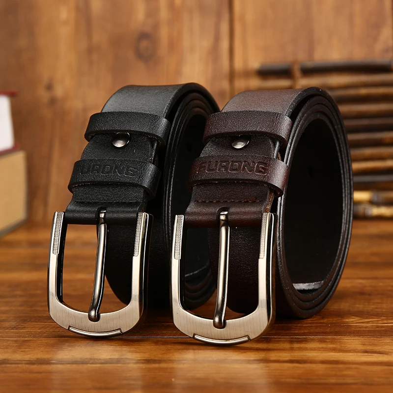 luxury strap male belts top selling cow genuine leather two colors designer belts for jeans leisure style male cow leather