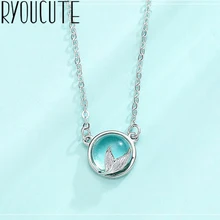 Boho 925 пробы, серебряные ожерелья с хвостом русалки для женщин и девочек, модные ювелирные изделия, Красивая подвеска на ожерелье, воротник