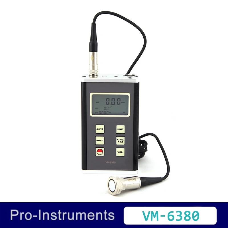 Landtek VM6380 цифровой измеритель вибраций 3 оси пьезоэлектрический акселерометр