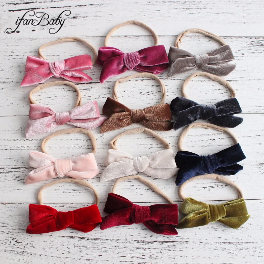 Velvet Bow Nylon Headband