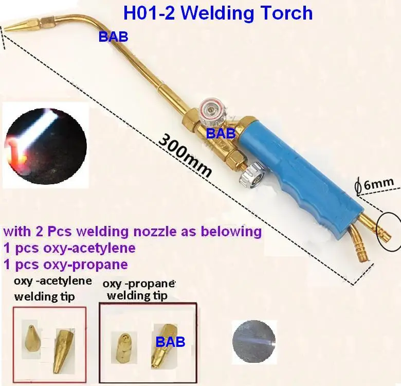 

H01-2 portable Injection-type torches for welding oxy-acetylene oxy-propane welding torch cutting torch with 2pcs welding nozzle