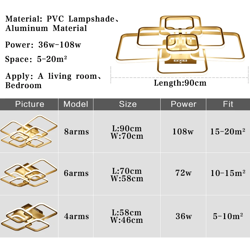  Modern LED Ceiling Light Black&White Chandeliers Ceiling Lamp LED Light Fixtures Living room Bedroo - 32853007650