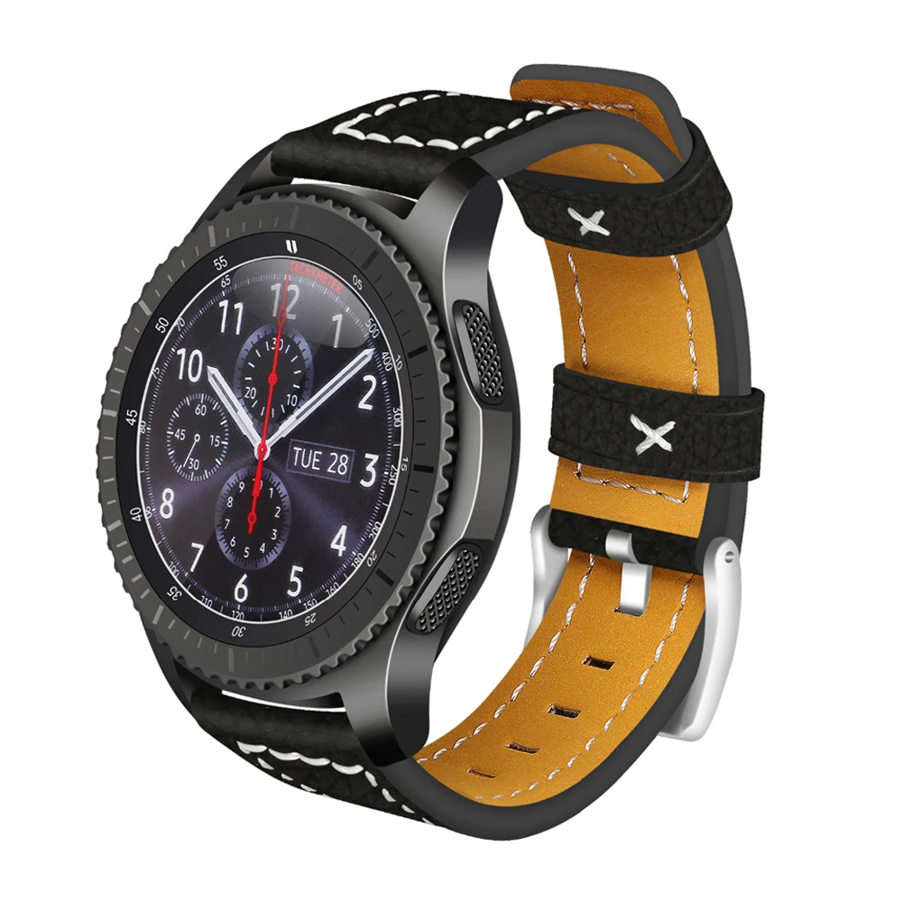 Ремешок из натуральной кожи для samsung gear s3 frontier/classic watch band 22 мм кожаный браслет