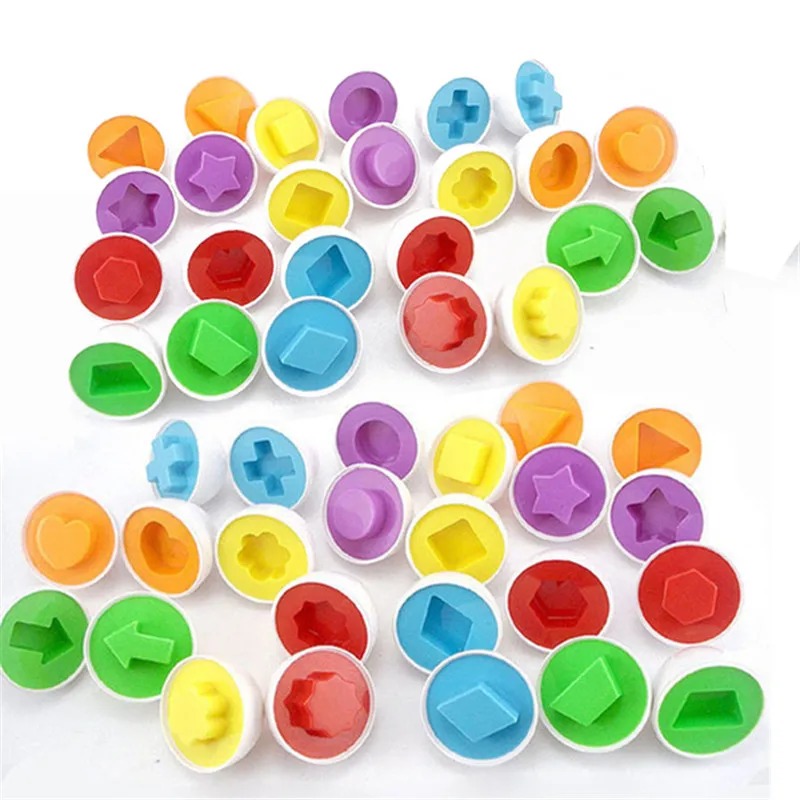 

12Pcs/set Montessori Toys Educational Games for Children Mixed Shape Wise Pretend Puzzle Smart Egg Baby Learning Puzzles 12 Eggs
