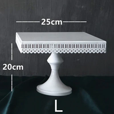 Квадратный пирог Стенд белый Железный Металл Торт Инструменты Высокое качество свадебный стол decoator украшения дома формы для выпечки конфеты бар - Цвет: Large