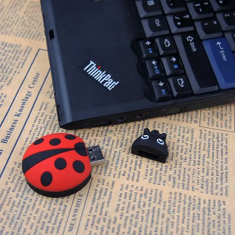 Cartoon USB Flash Drive Cute Ladybug USB Pen Drive 32GB 64GB 128MB USB Pendrives Memoria Stick Beetle Memory Drive Funny Gifts