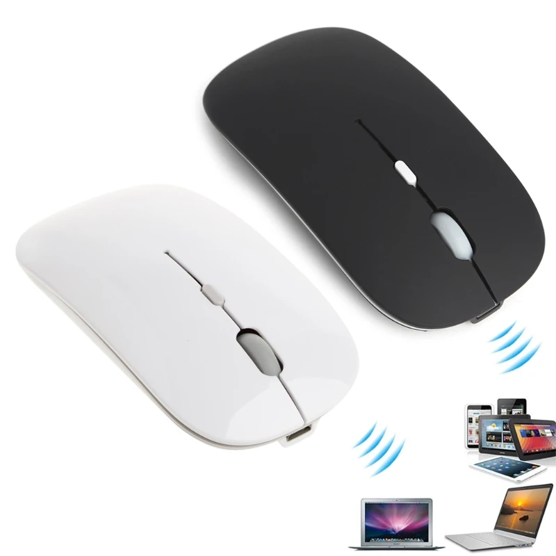 2.4Ghz Wireless Mouse USB Rechargeable Silent Mute Slim Optical Mouse For Laptop PC Computer D14