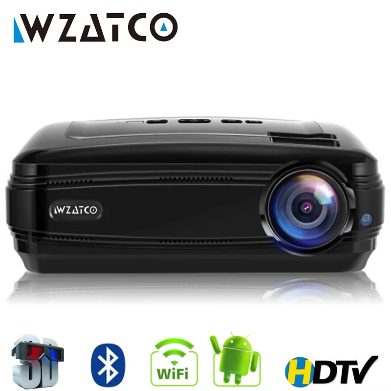 WZATCO CTL60 Upgrade Android 7.1 WIFI 5500Lumen Portable fullHD Home Cinema TV LED Projector 1080P 4K Video Game HDMI LCD Beamer