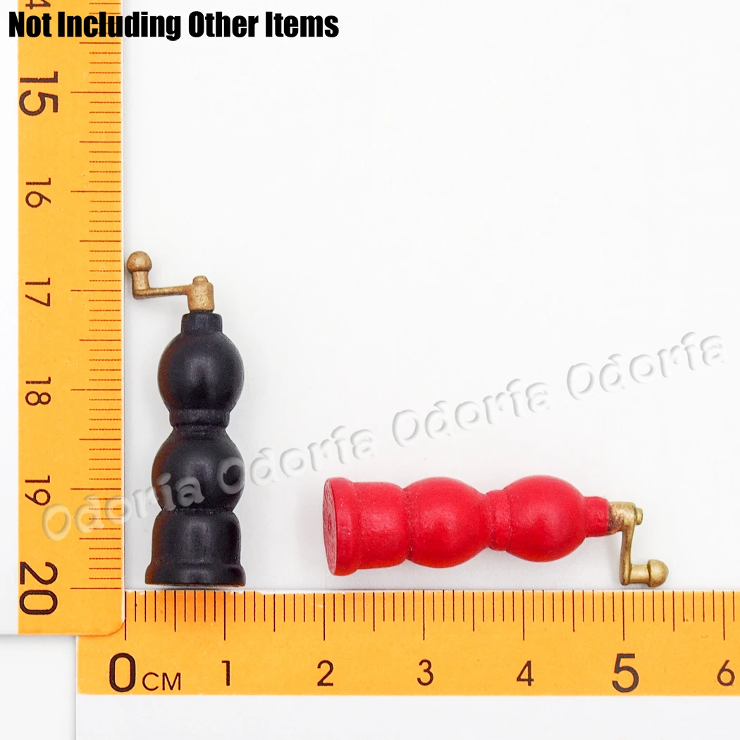 Odoria 1:12 Miniature 2PCS Wooden Salt Pepper Seasoning Grinder Dollhouse Kitchen Accessories - Image 4