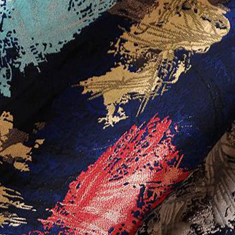 1 метр жаккардовая парча ткань для шитья крашеная Пряжа Ткань граффити тонкая и жесткая telas жир четверти лоскутное пальто