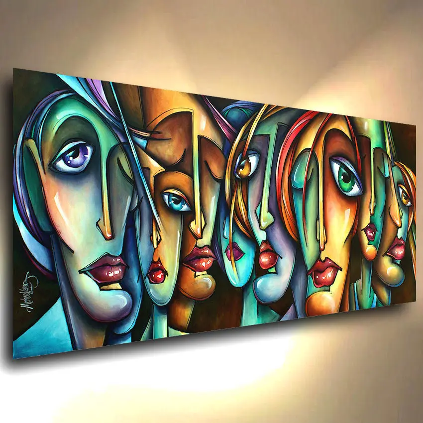 Hand Painted Modern Figurative Oil Painting Expressionis Art Big Eyes Wall Art Handmade Oil Painting canvas art special decor