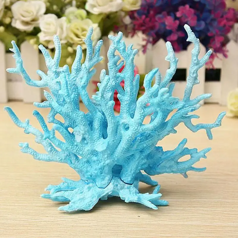 Artificial Coral Aquarium Ornament Fish Tank Plant Decoration Lanscaping Decor 14x17cm | Дом и сад